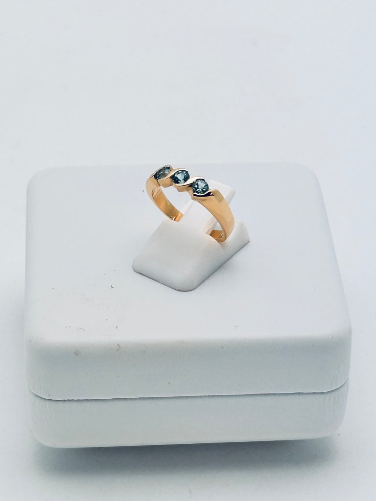 Swiss Blue Topaz triplet Ring