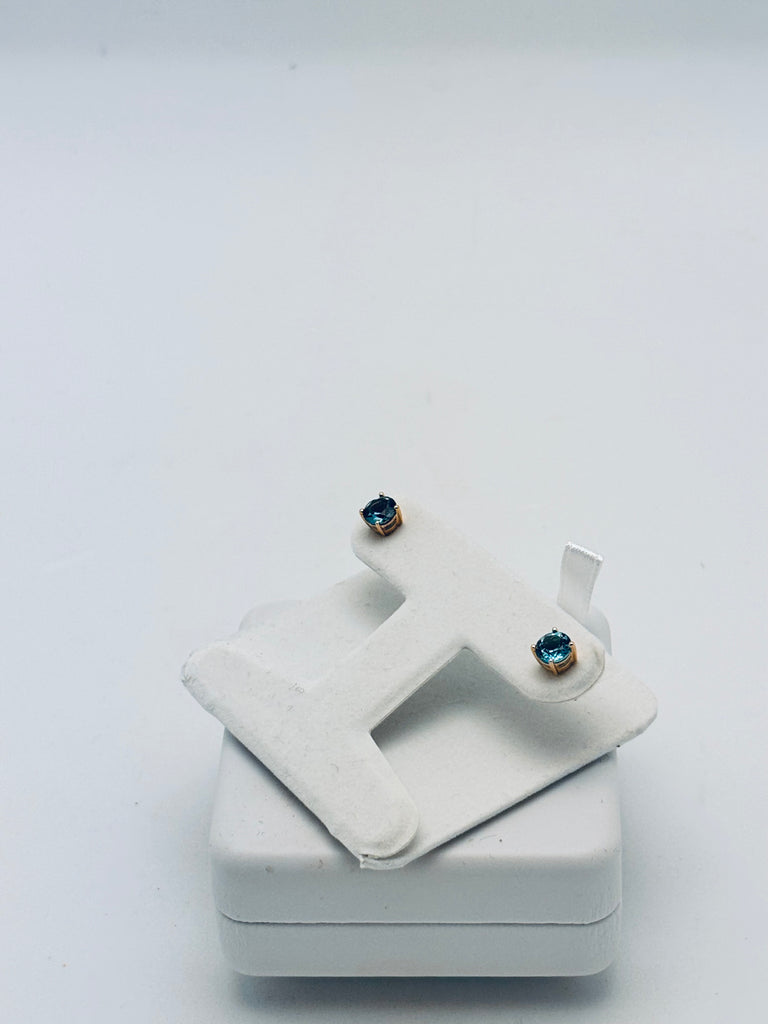 Swiss Blue Topaz Studs