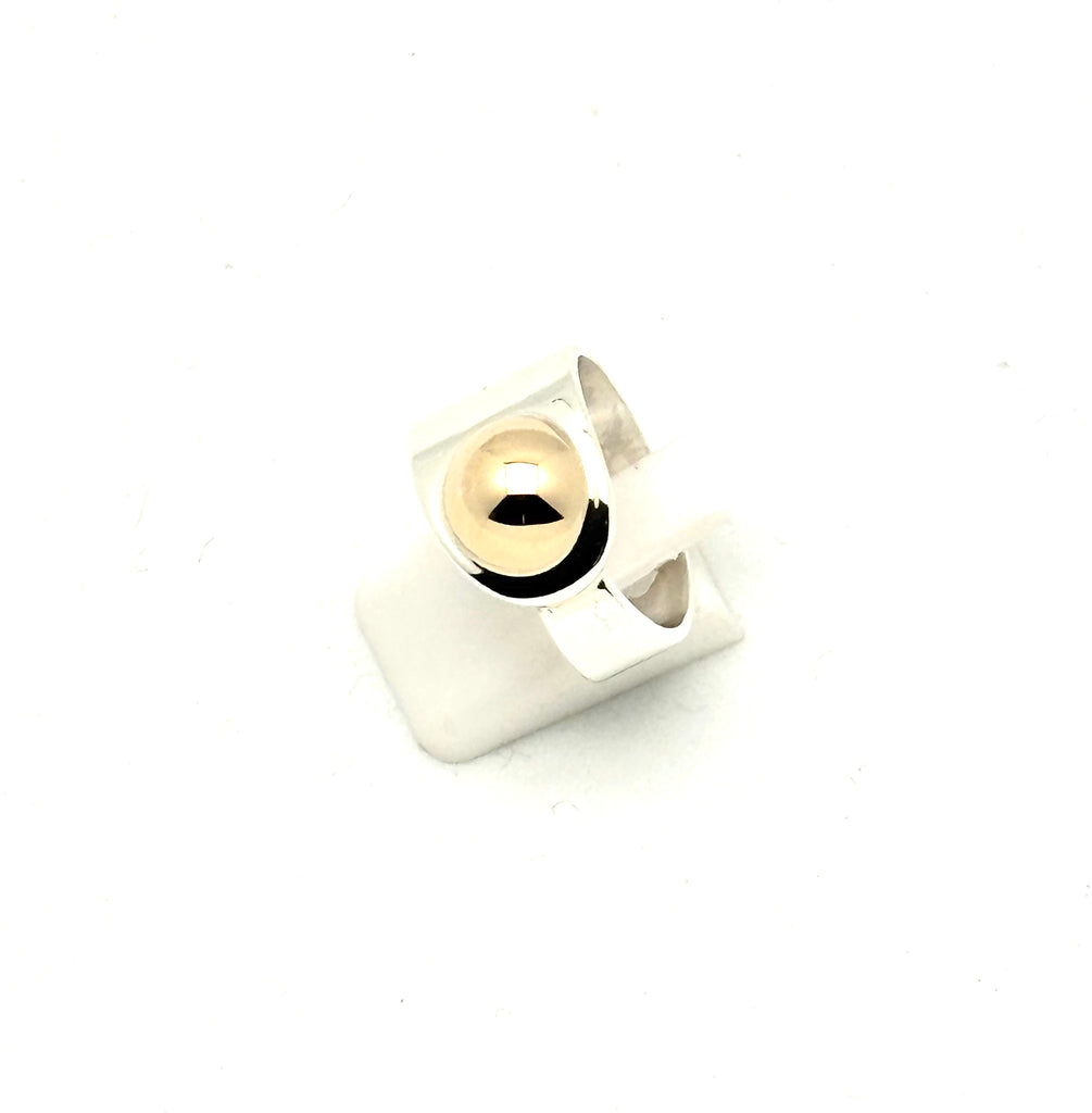 DC Asymmetrical Silver and Gold Ring