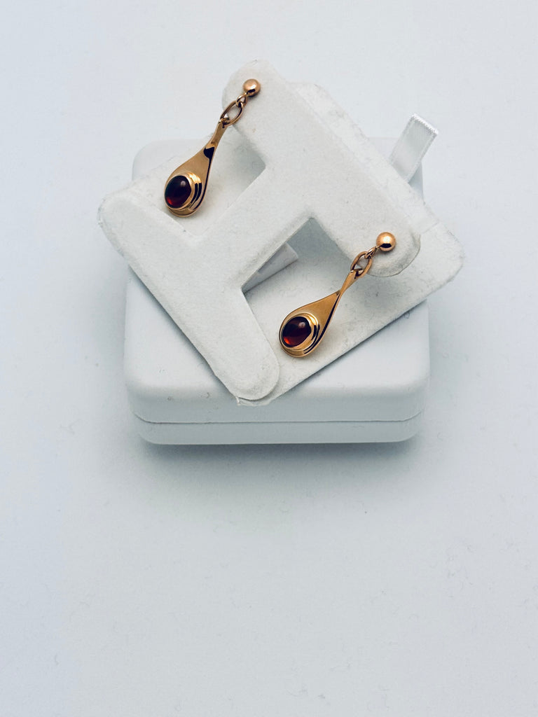 Garnet Forged Drop Earrings