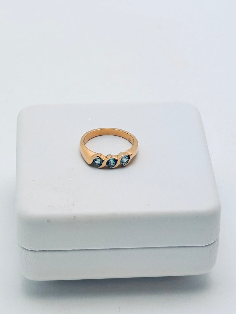 Swiss Blue Topaz triplet Ring
