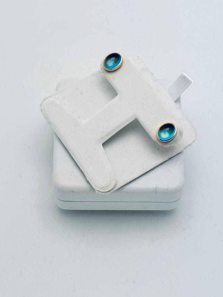 Swiss Blue Topaz Stud Earrings