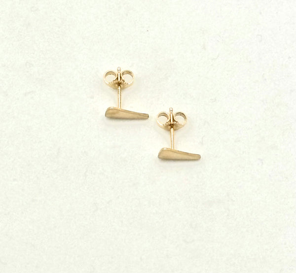 Gold Stud Earrings Shield