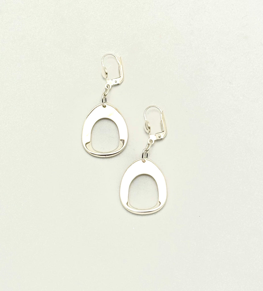 DC Triangular Silver Earrings