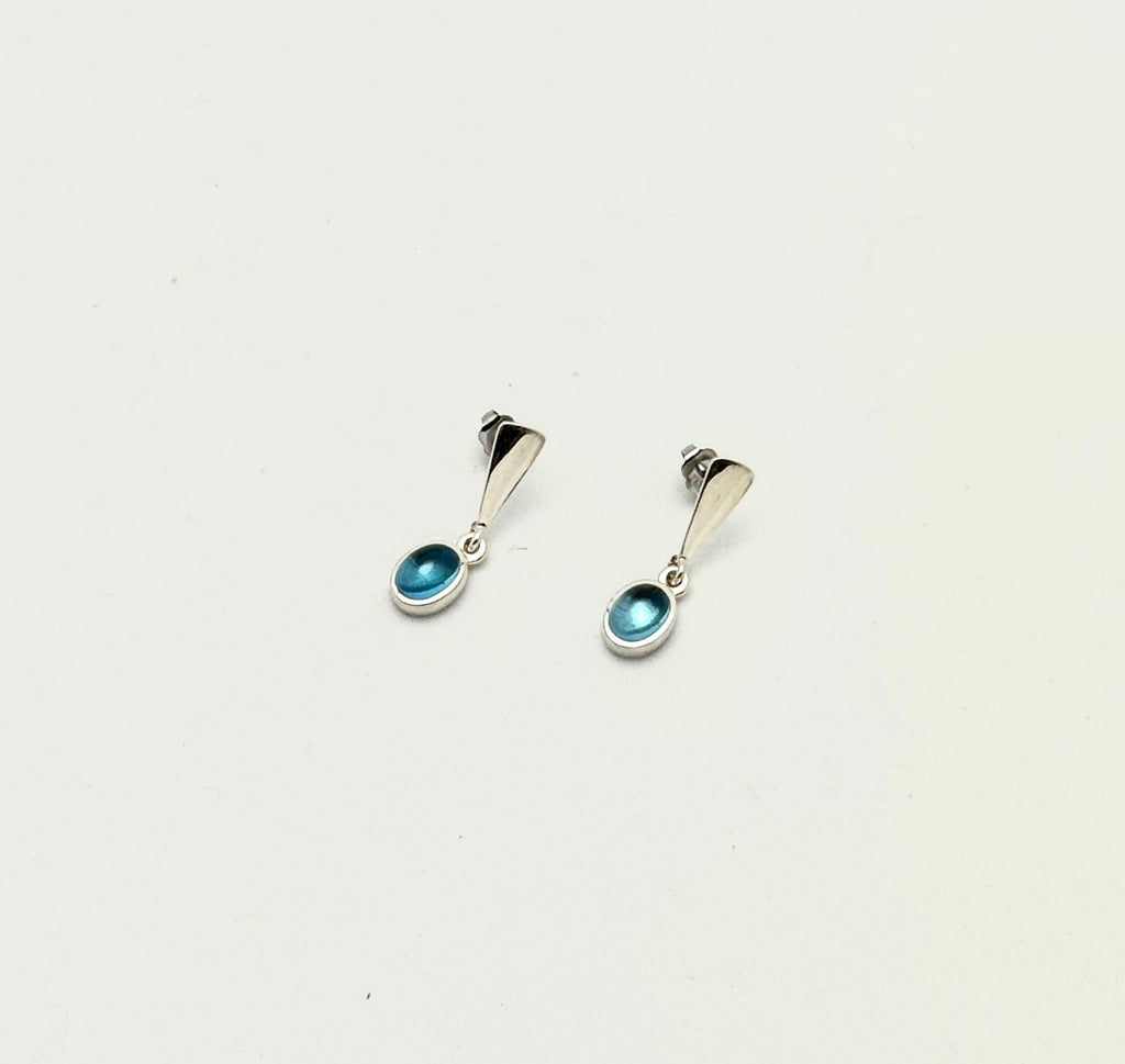 Swiss Blue Topaz drop Earrings