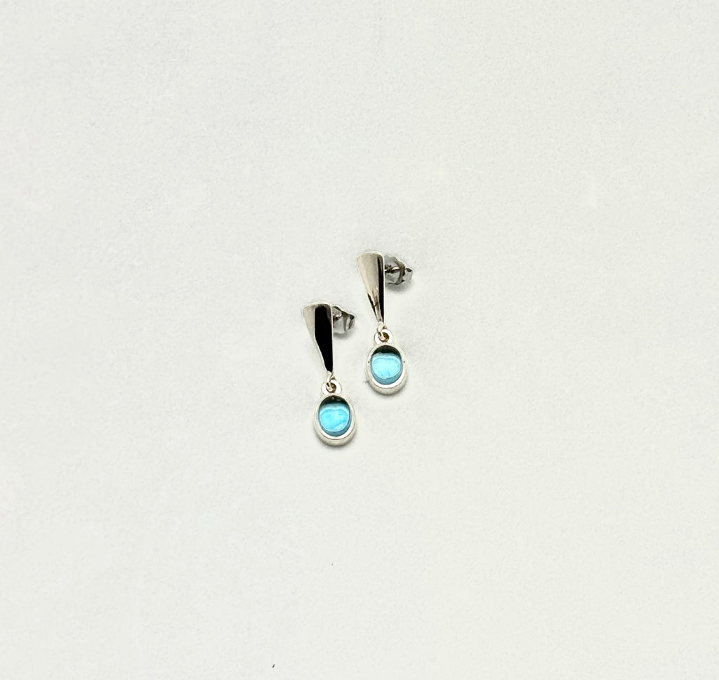 Swiss Blue Topaz drop Earrings
