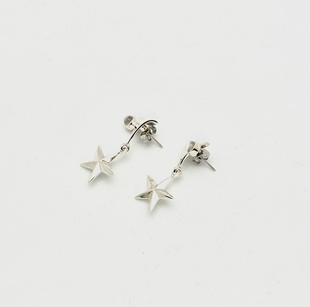 Moonstone Star Earrings