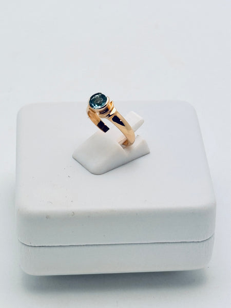 Swiss Blue Topaz Round RIng