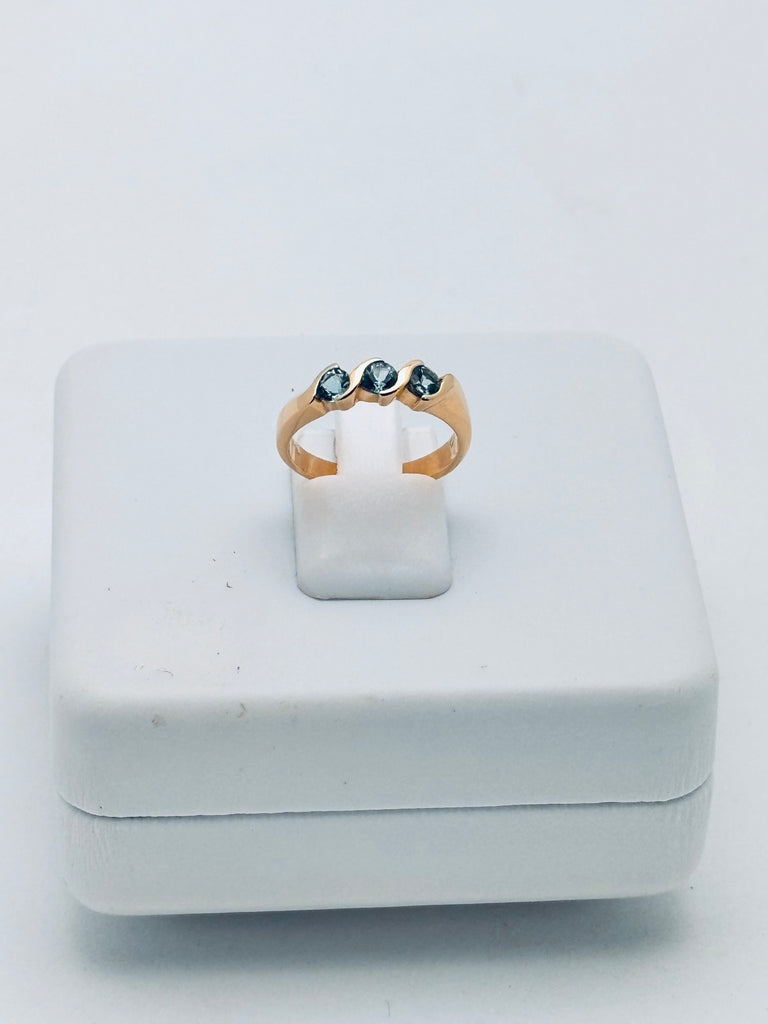 Swiss Blue Topaz triplet Ring