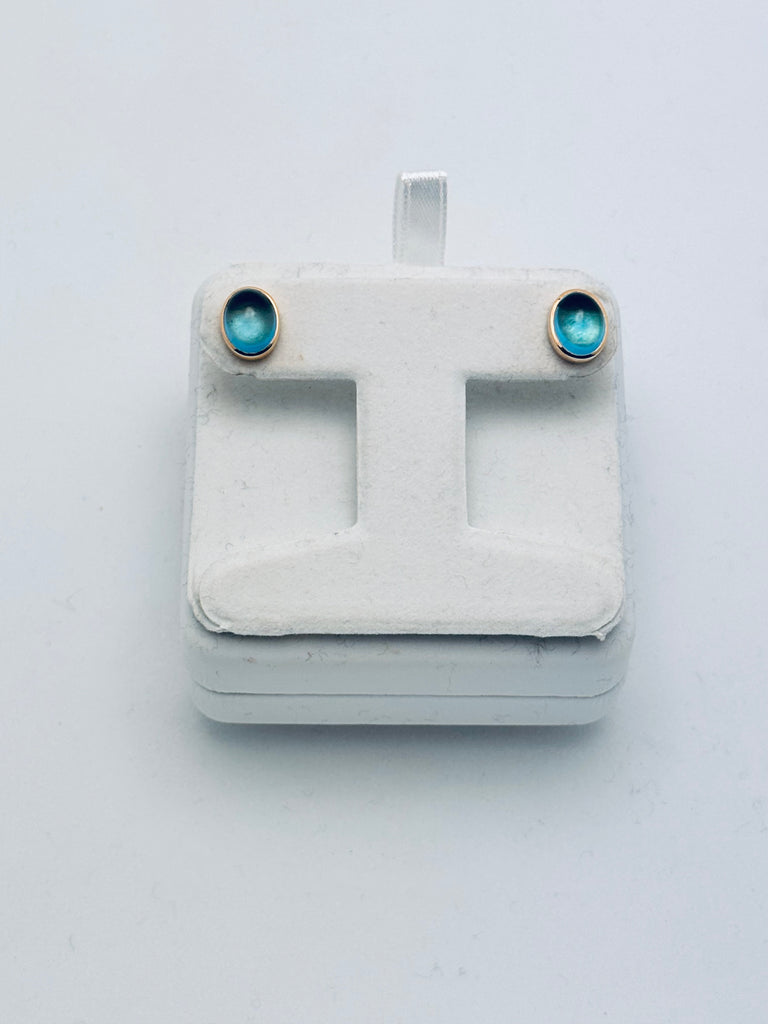 Swiss Blue Topaz Stud Earrings