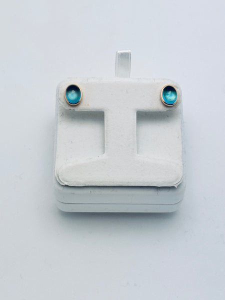 Swiss Blue Topaz Stud Earrings