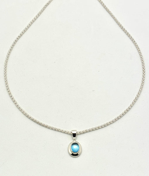 Swiss Blue Topaz Silver Pendant