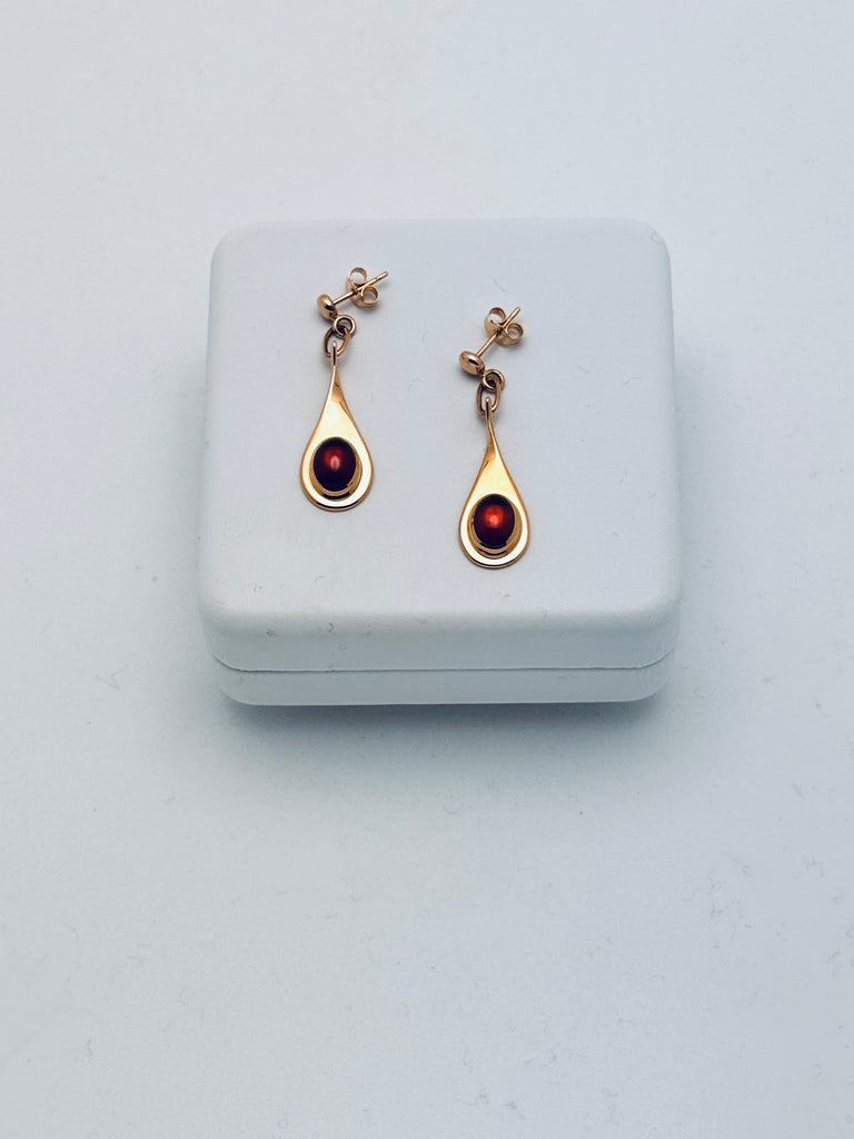 Garnet Forged Drop Earrings