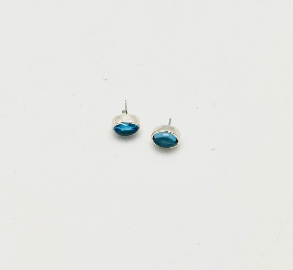 Swiss Blue Topaz Studs