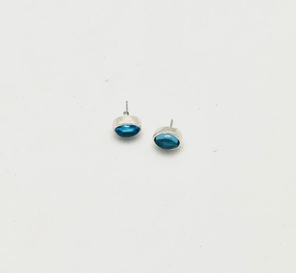 Swiss Blue Topaz Studs
