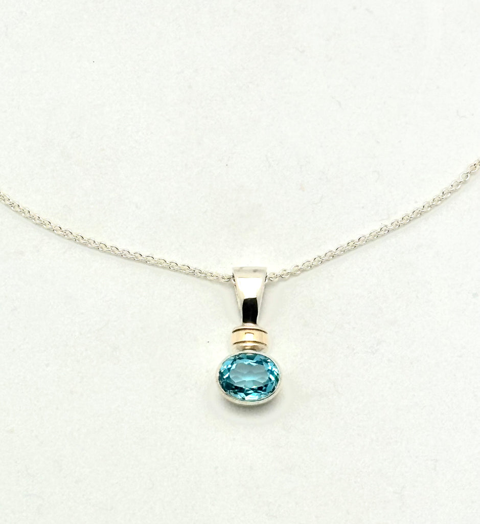 Swiss Blue Topaz Pendant