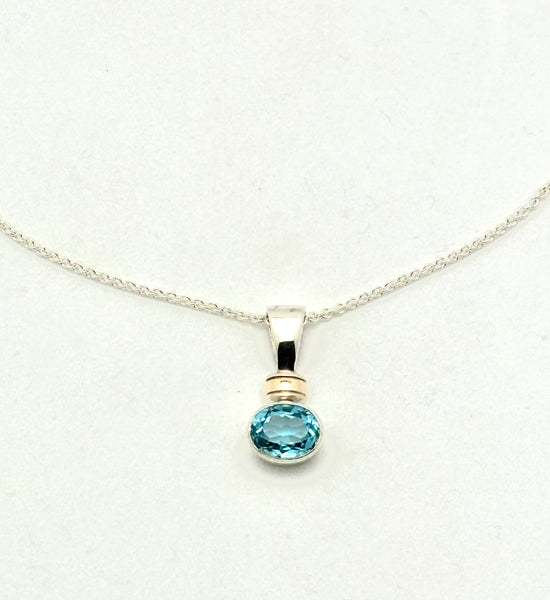 Swiss Blue Topaz Pendant