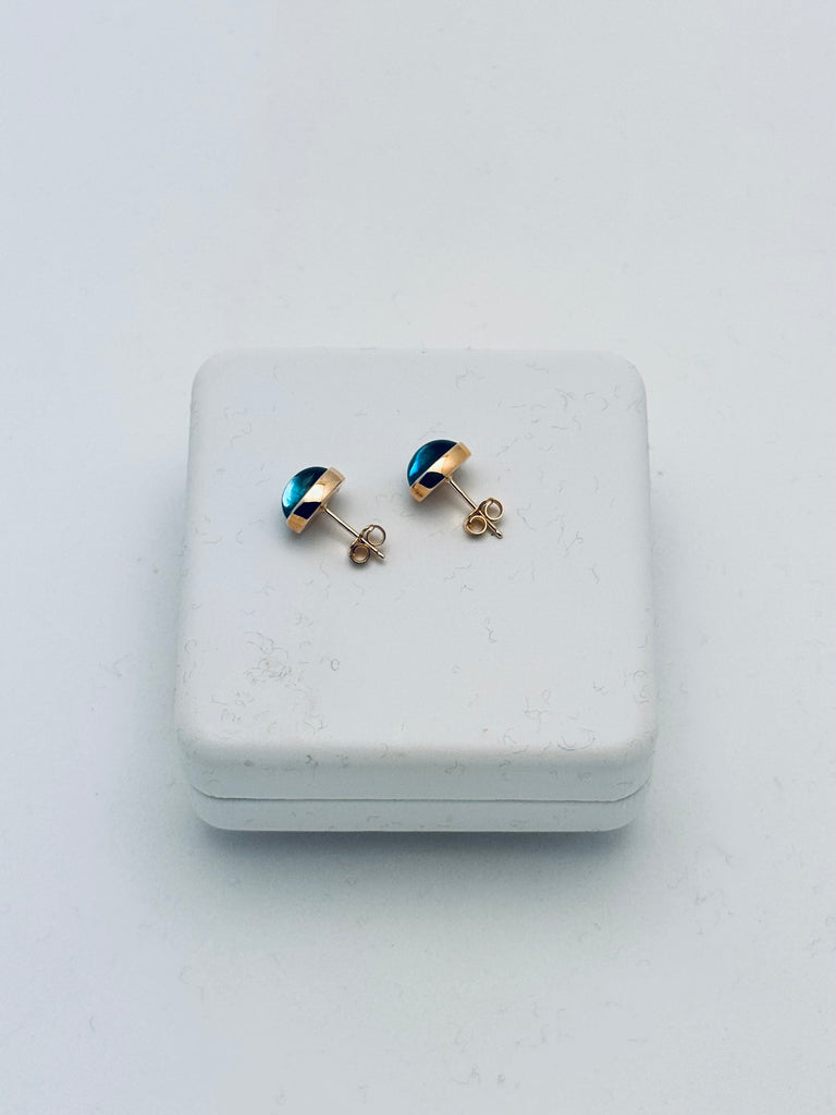 Swiss Blue Topaz Stud Earrings