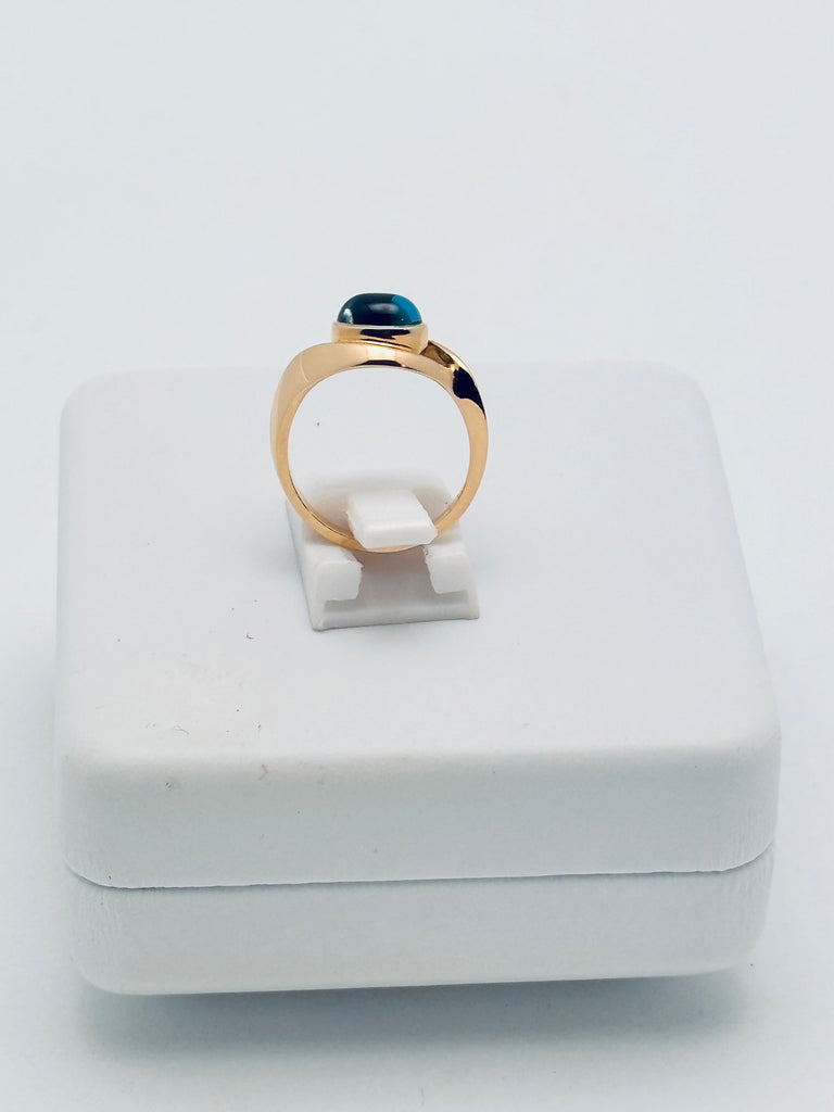 Swiss Blue Topaz Cabochon Ring