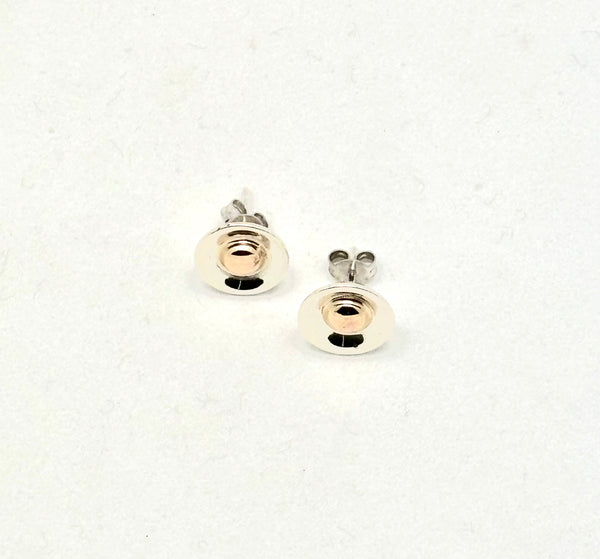 DC Sterling  and Gold Stud Earrings