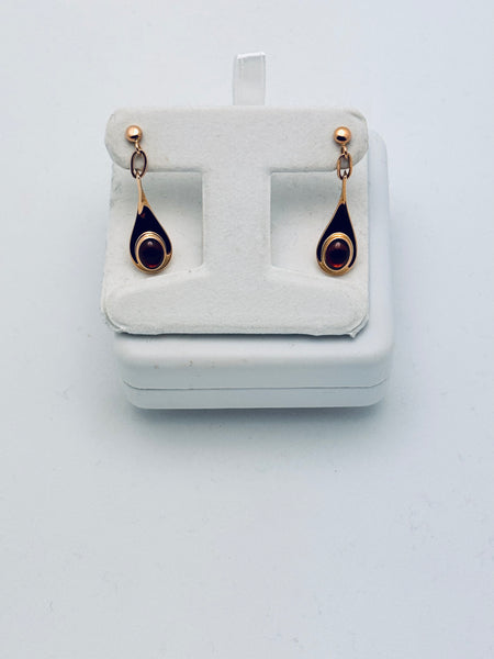 Garnet Forged Drop Earrings