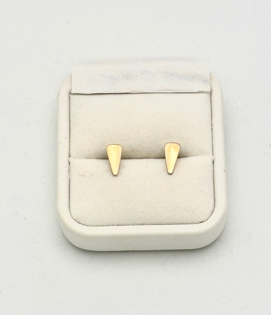 Gold Stud Earrings Shield