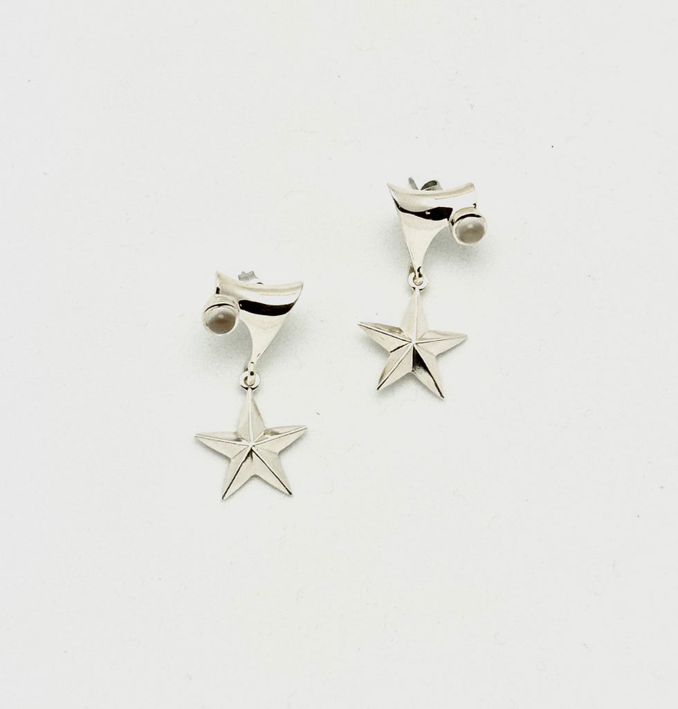 Moonstone Star Earrings