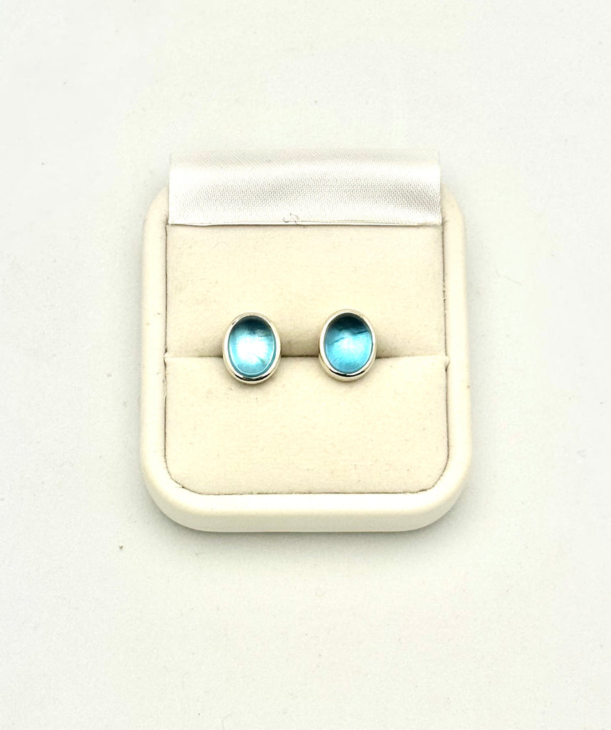 Swiss Blue Topaz Studs